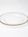 Gold Bead Glass Charger Plate