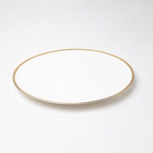 White Charger Plate with Matt Gold Edge