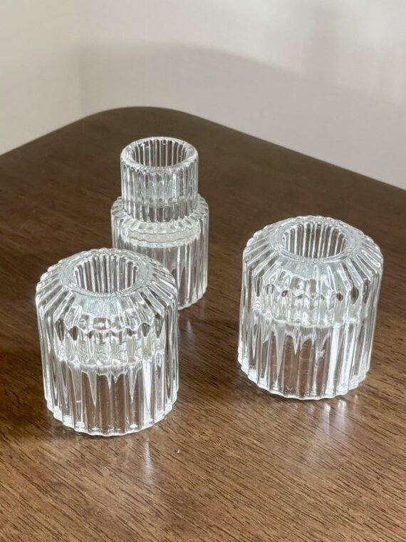 Glass Candlestick Holders