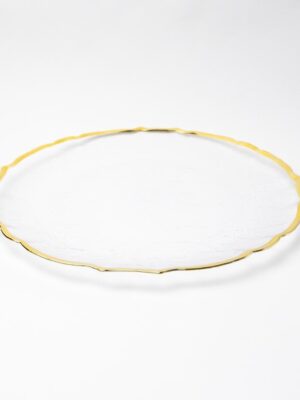 Vintage Glass Charger Plate with Gold Wavy Edge