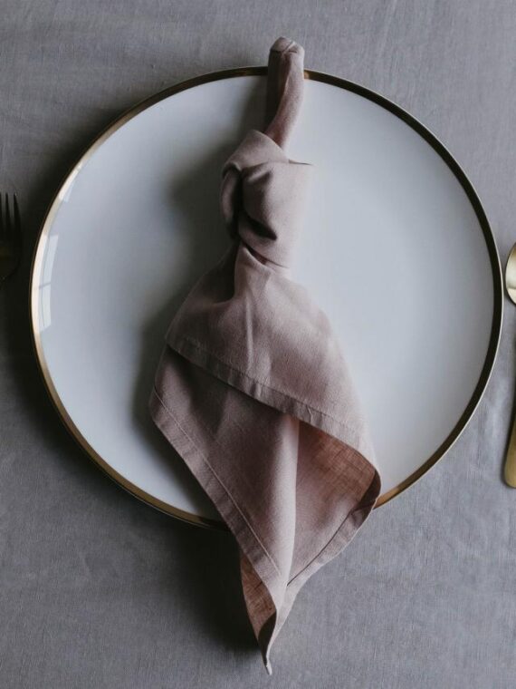 Accents Three - White China Charger with Gold Band & Six Piece Brushed Gold Cutlery Set